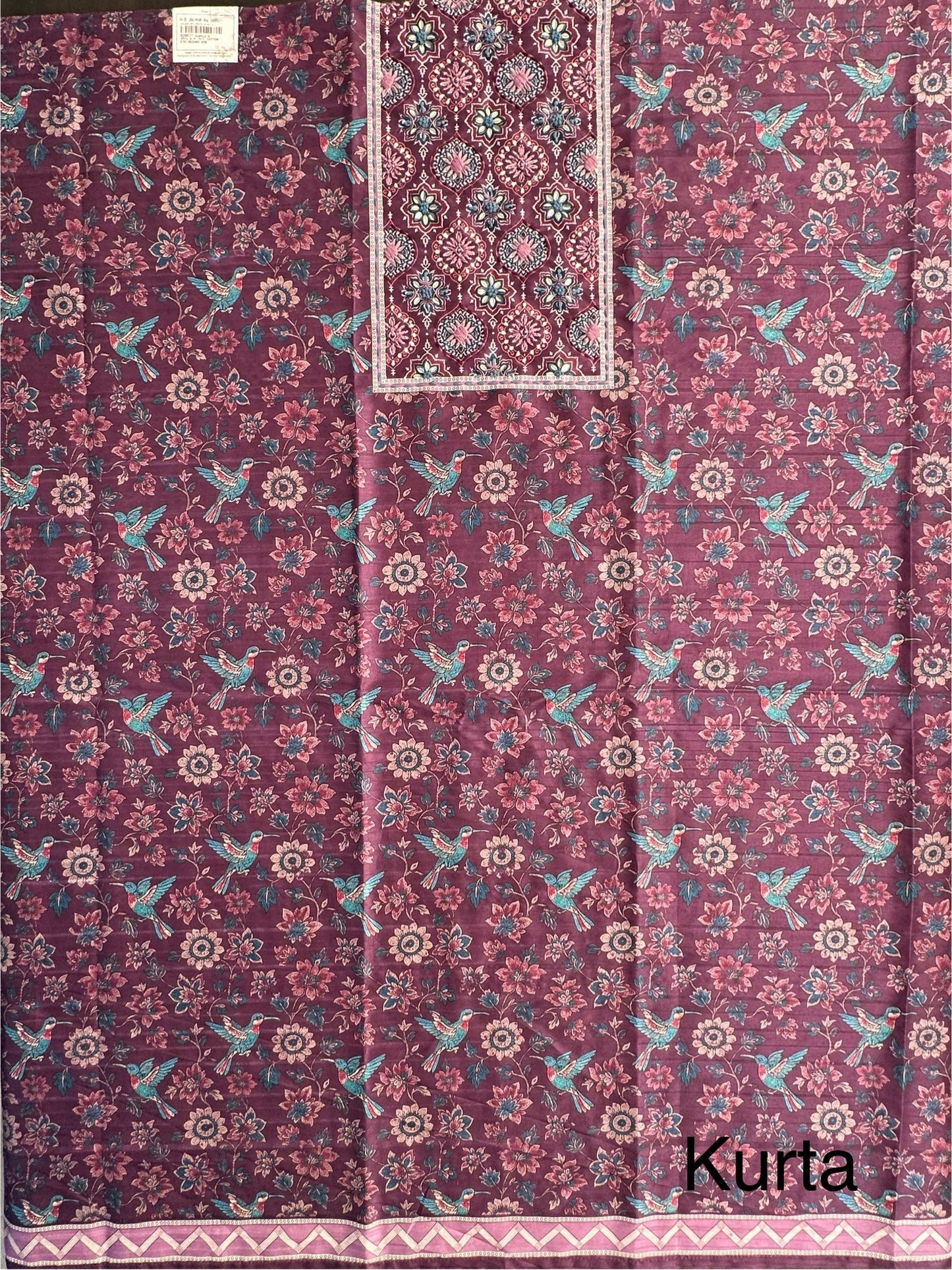 Purple Fancy Cotton 3-Piece Suit