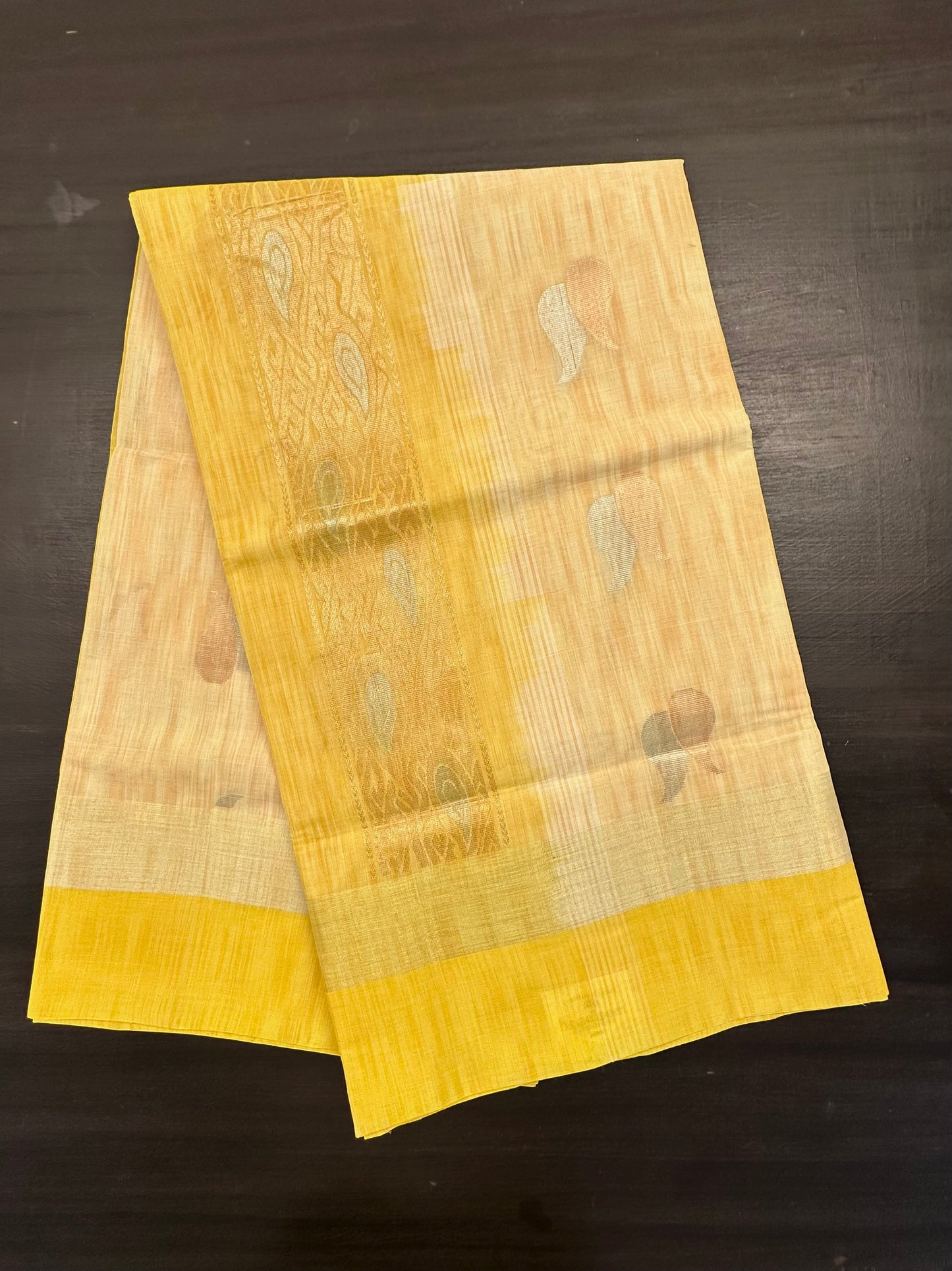 Lemon Tanjor South Cotton Saree