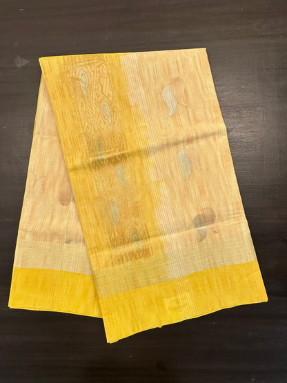 Lemon Tanjor South Cotton Saree