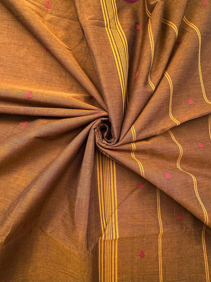 Brown-Maroon Narayanpet Cotton Saree