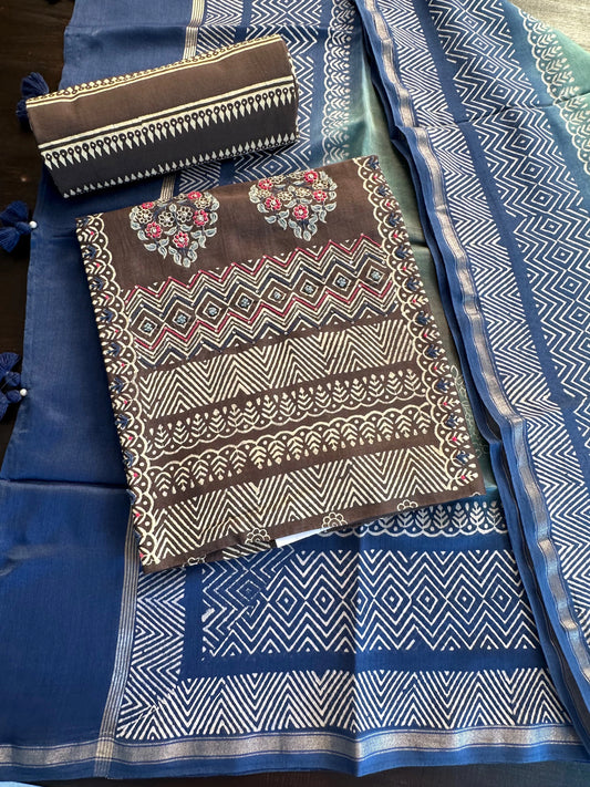 Pure Chanderi 3-Piece Suit