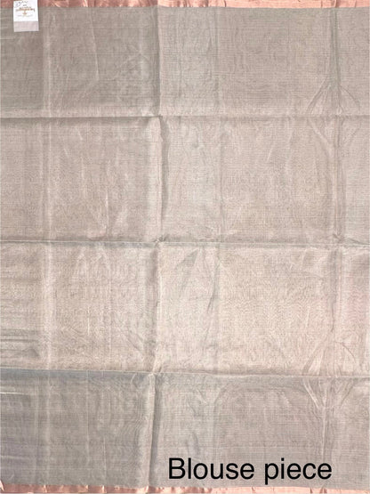 Silver Emboss Tissue Saree