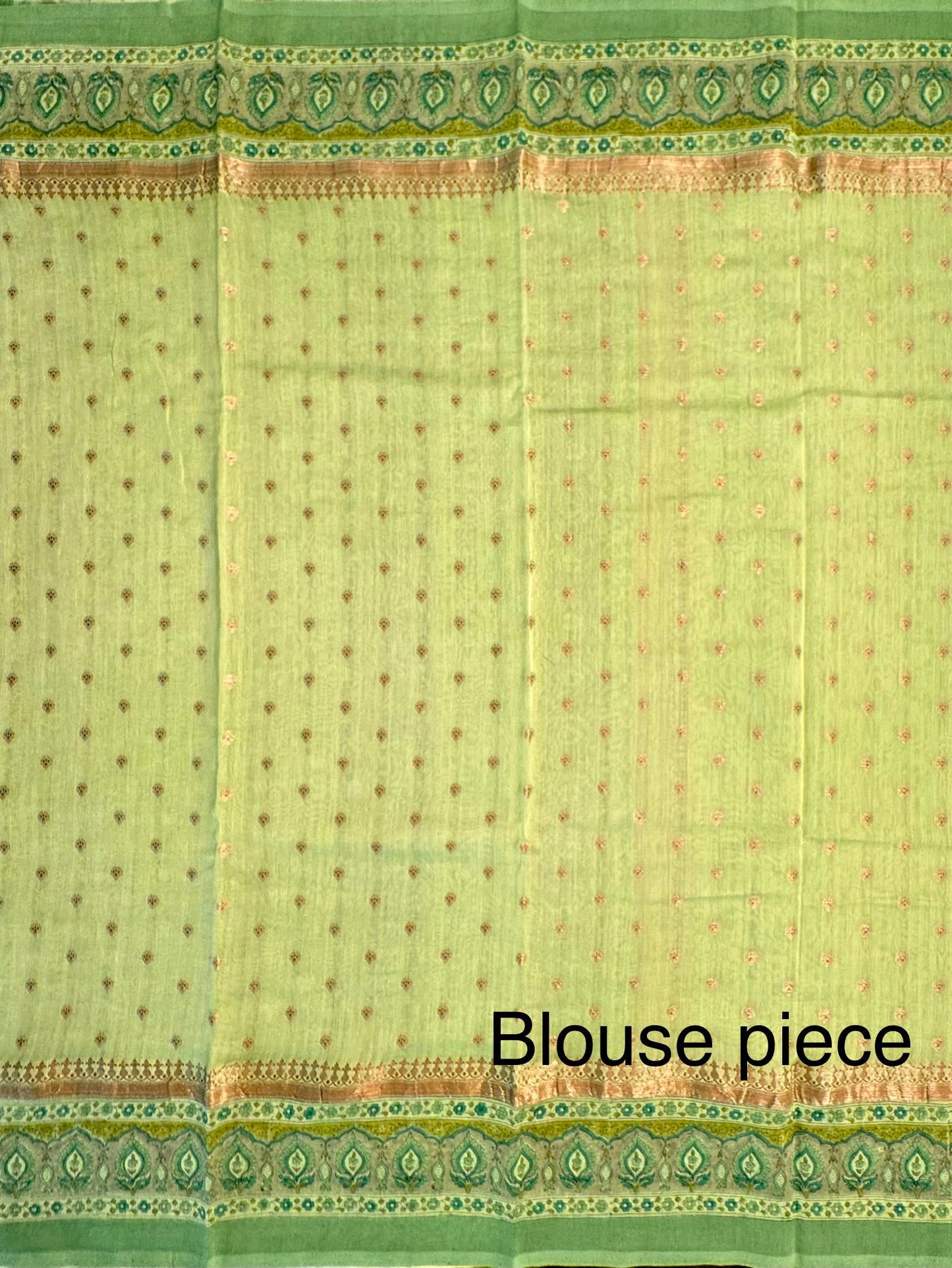 Green Chanderi Saree with Hand Block Print