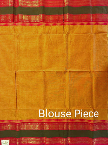 Mustard Narayanpet Cotton Saree