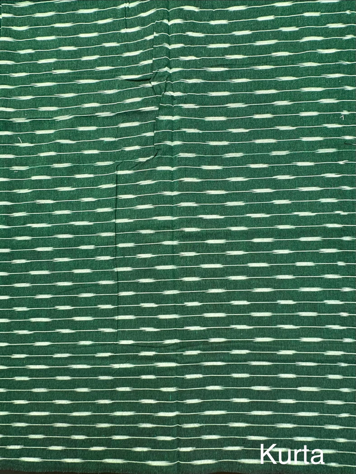 Bottle Green Ikkat Cotton Unstitched 3-Piece Suit