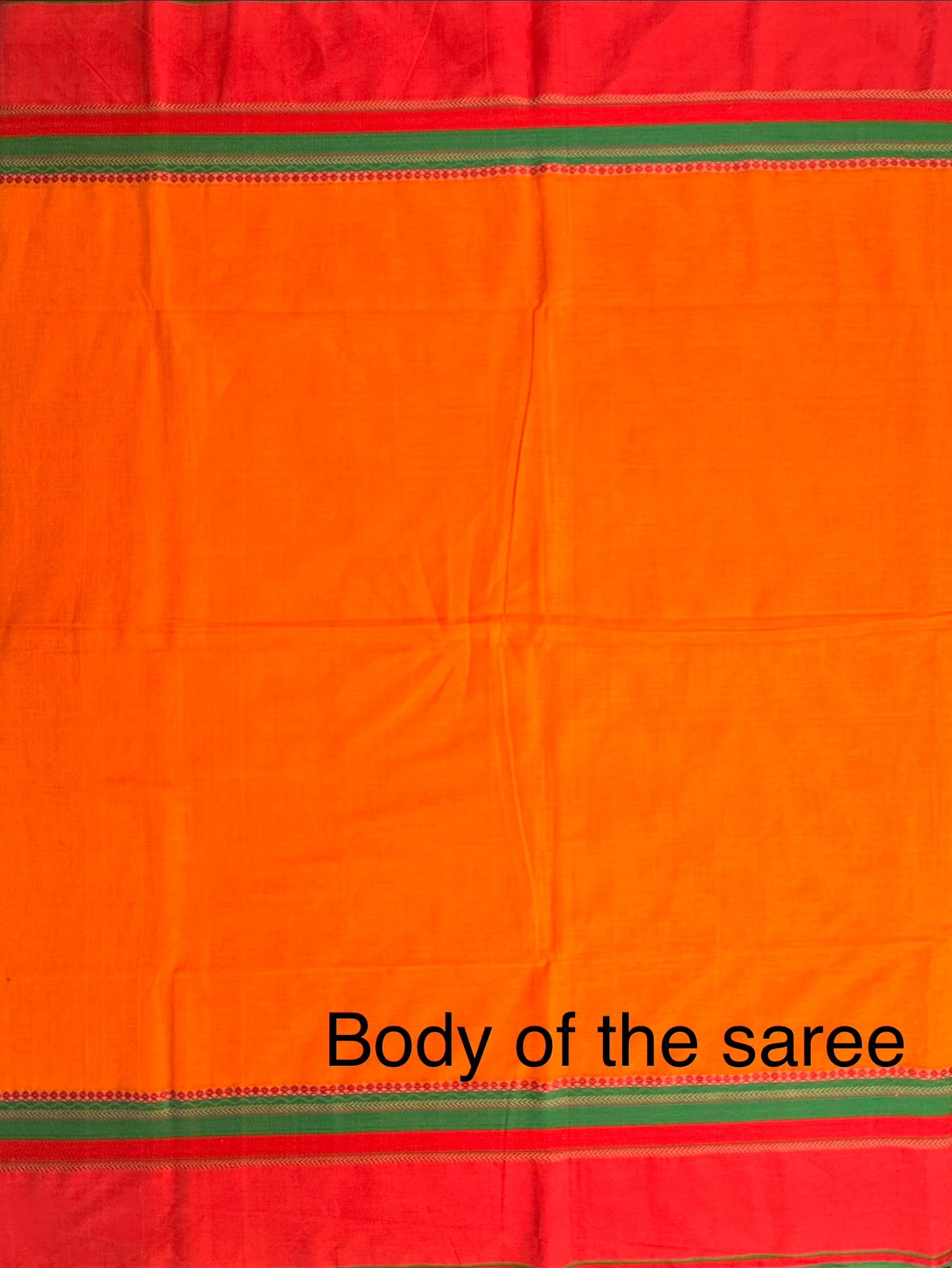 Orange-Red Piyali Bengal Cotton Saree