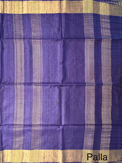 Purple Pure Tussar Silk Saree