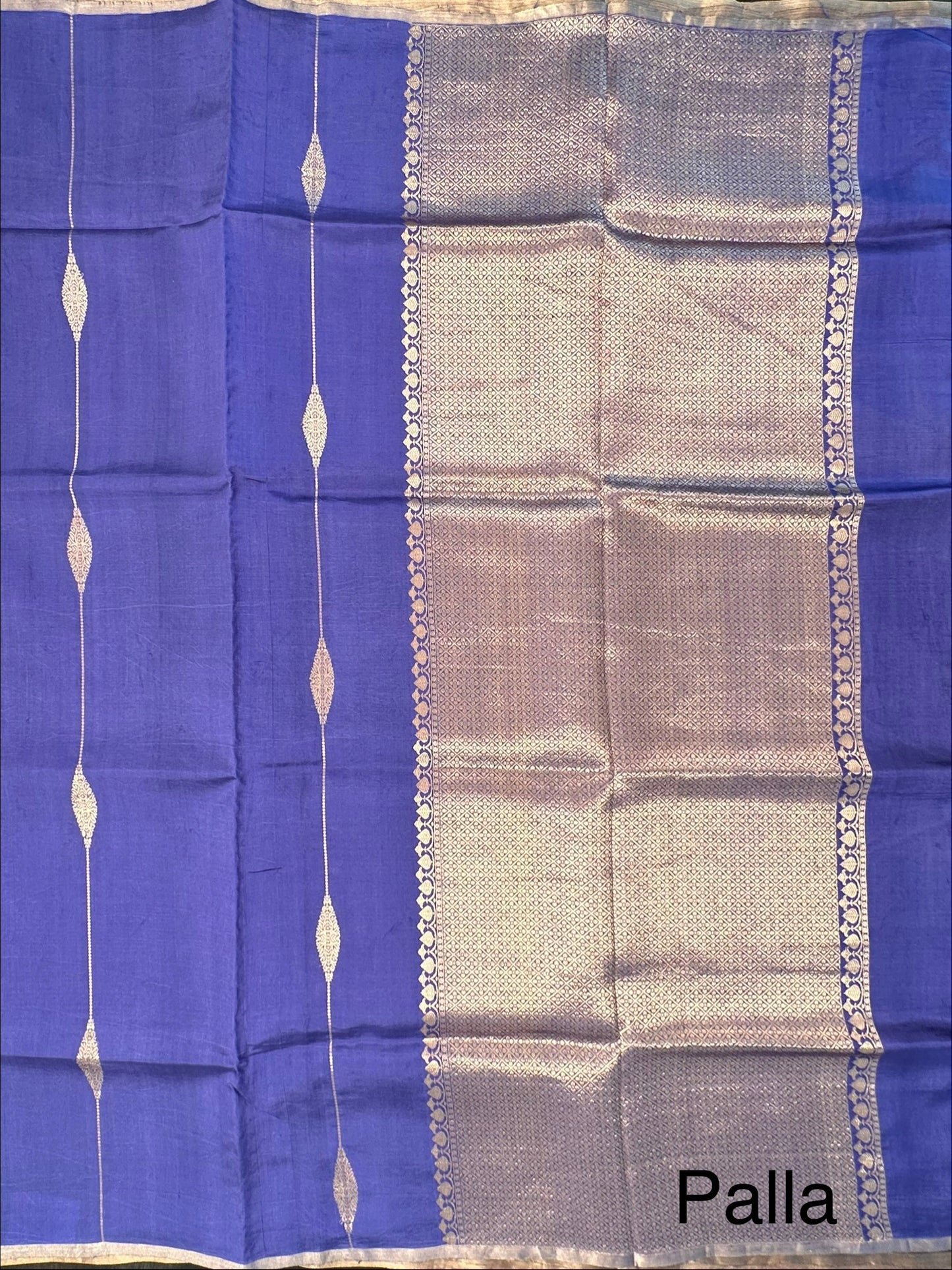 Royal Blue-Navy-Black Vedika Banarasi Pure Silk Saree
