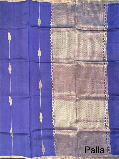 Royal Blue-Navy-Black Vedika Banarasi Pure Silk Saree