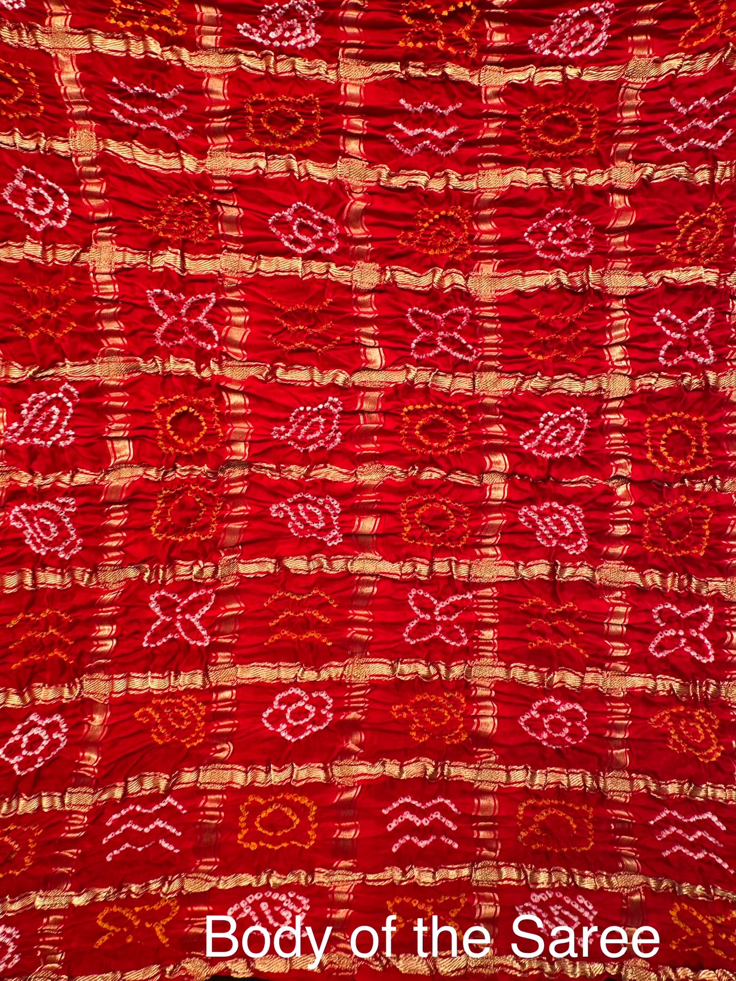 Red Gharchola Bandhej Gajji Silk Saree