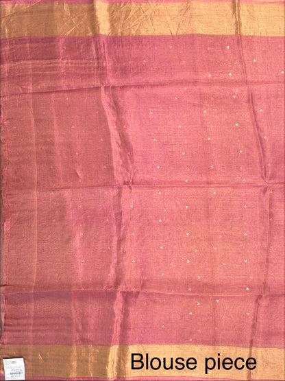 Rani Pink Pure Tissue Silk Saree