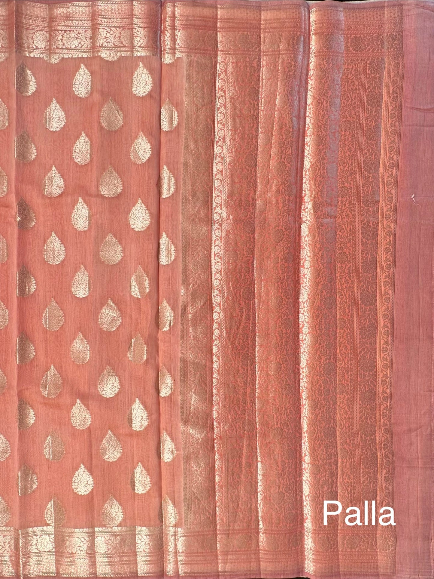 Peach Chanderi Saree