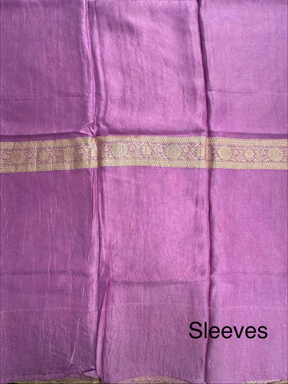 Purple Artificial Crepe Unstitched 3-Piece Suit