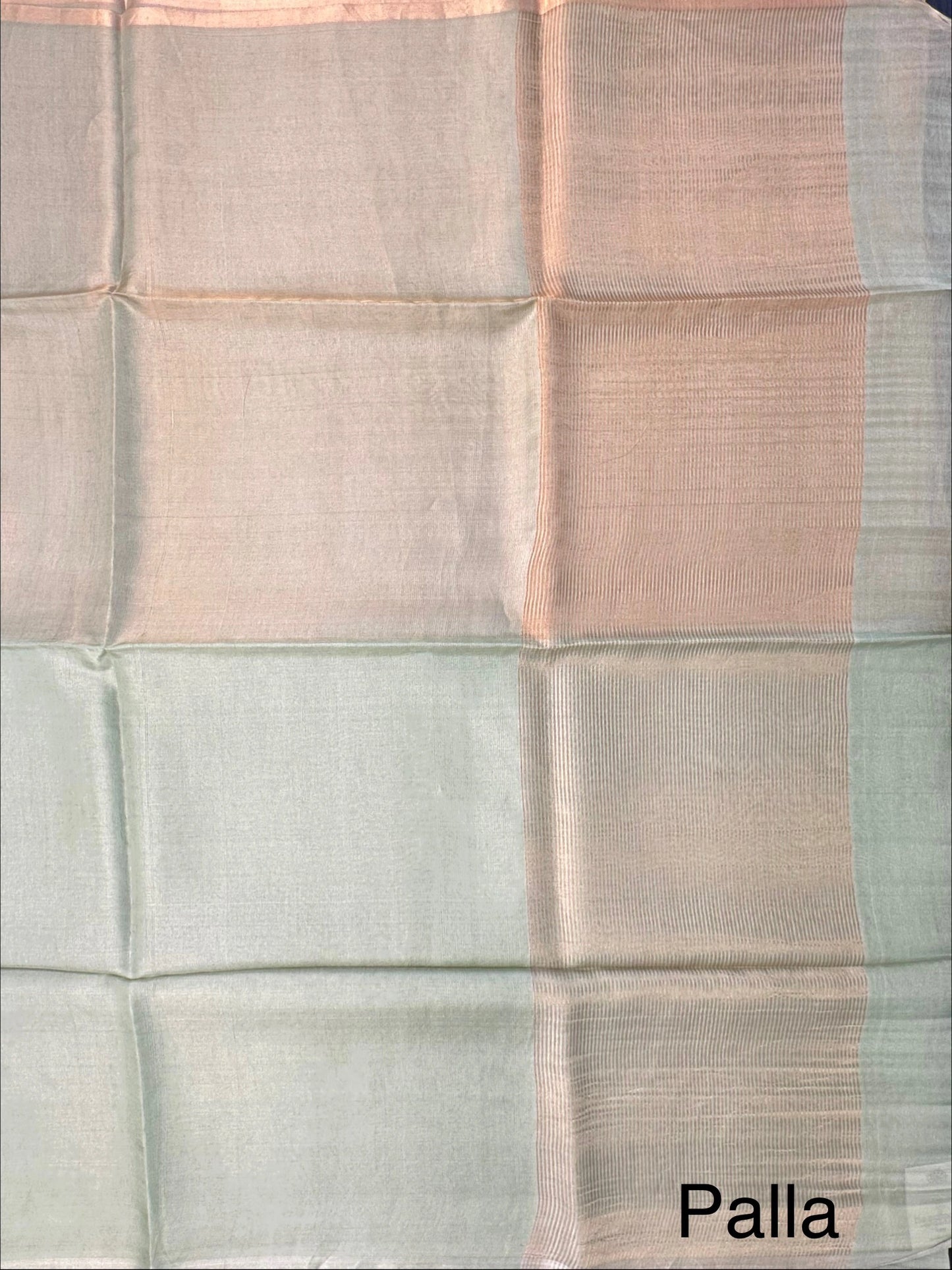 Pista Green Pure Tissue Silk Saree