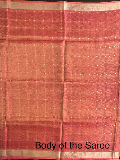 Rani Emboss Pure Tissue Silk Saree