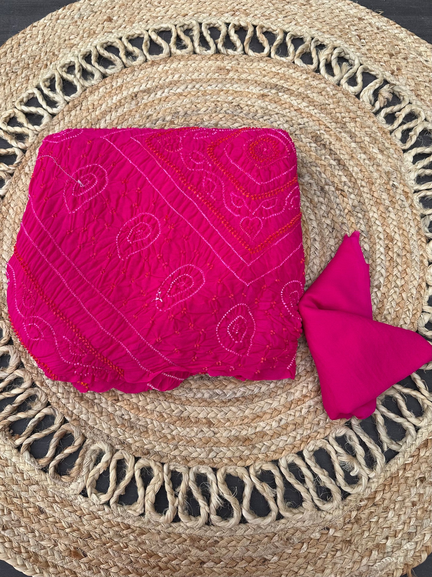 Rani Rai Bandhej Chinon Saree