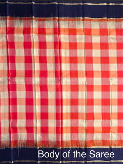 Multi Checkered Pure Soft Silk Saree