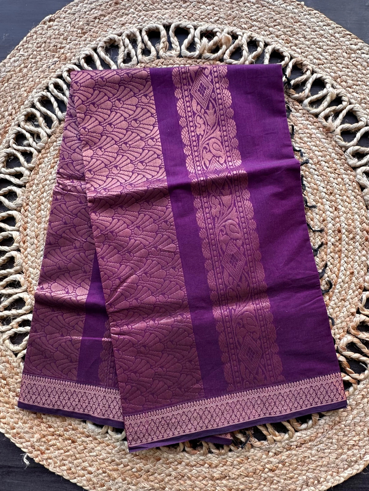 Purple Kovai Pure Cotton Saree