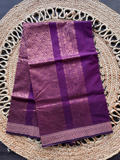 Purple Kovai Pure Cotton Saree