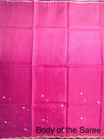 Magenta Purple Gitika Kota Doria Pure Silk Saree