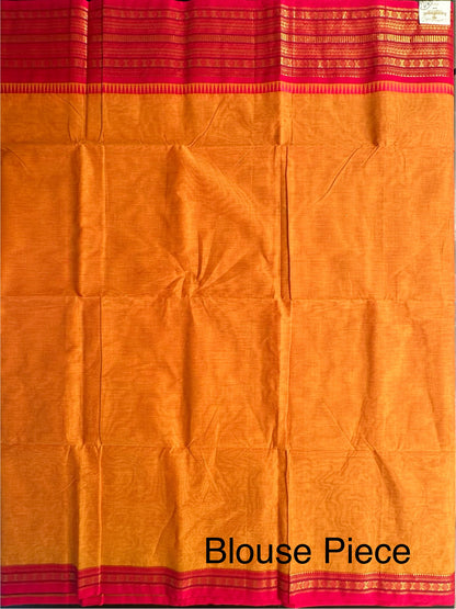 Mustard Narayanpet Cotton Saree