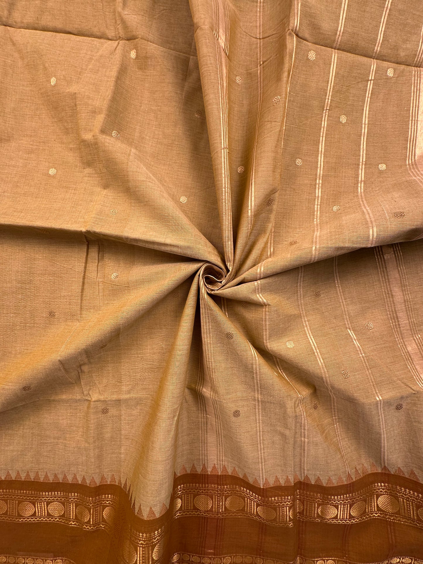 Beige Narayanpet Cotton Saree