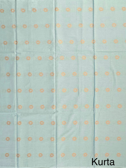 Powder Blue-Beige South Cotton 3-Piece Suit