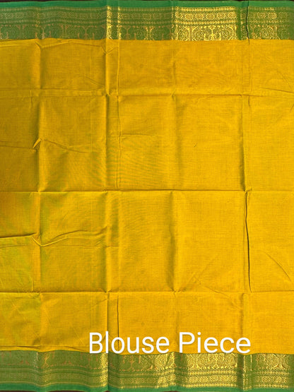 Parrot Green Naryapet Cotton Saree