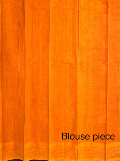 Red-Mustard Pure Cotton Saree