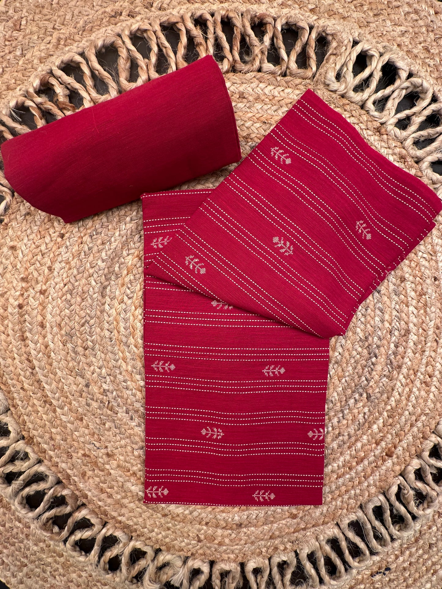 Red South Cotton 3-Piece Suit