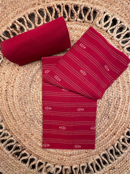 Red South Cotton 3-Piece Suit
