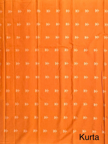 Rust-Beige Warli South Cotton 3-Piece Suit