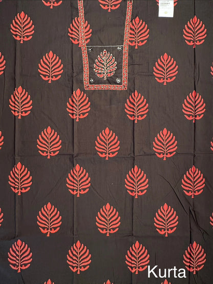 Black Printed Rati Pure Cotton Suit