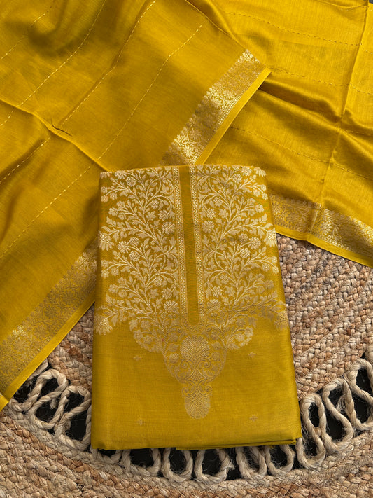Mustard Handloom Chanderi Suit