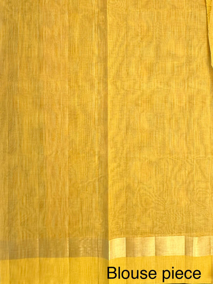 Lemon Tanjor South Cotton Saree