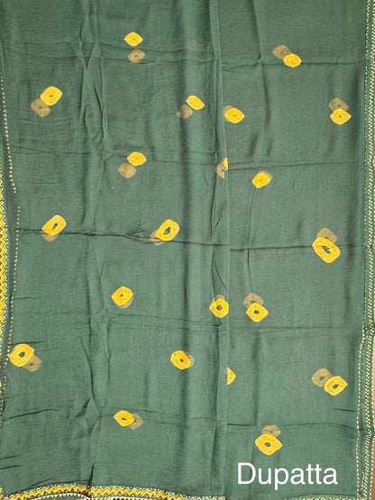 Bottle Green Jaipuri Pure Cotton Suit