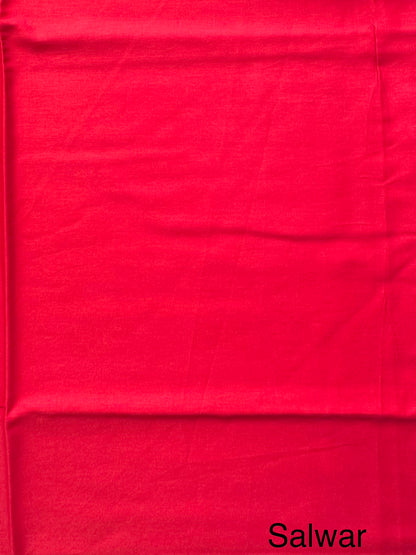 Coral Red Handloom Chanderi Suit
