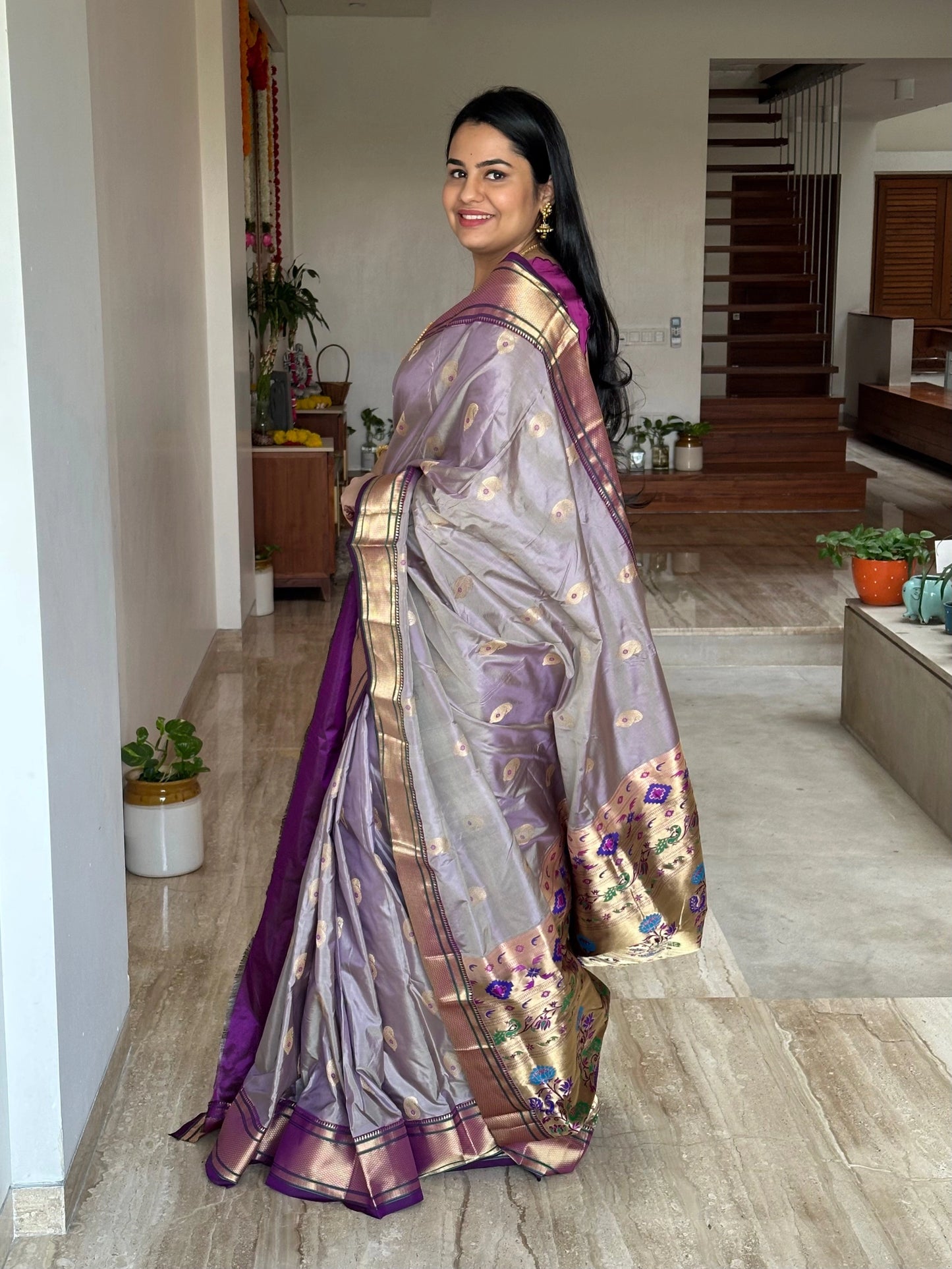 Mauve-Purple Paithini Silk Saree