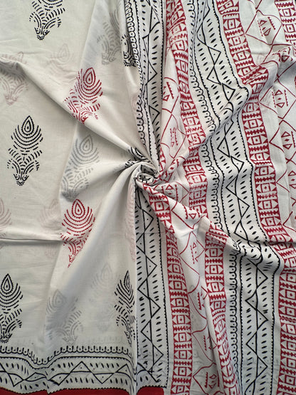 White Pure Cotton Saree