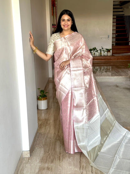 Pink Saadagi Tissue Saree