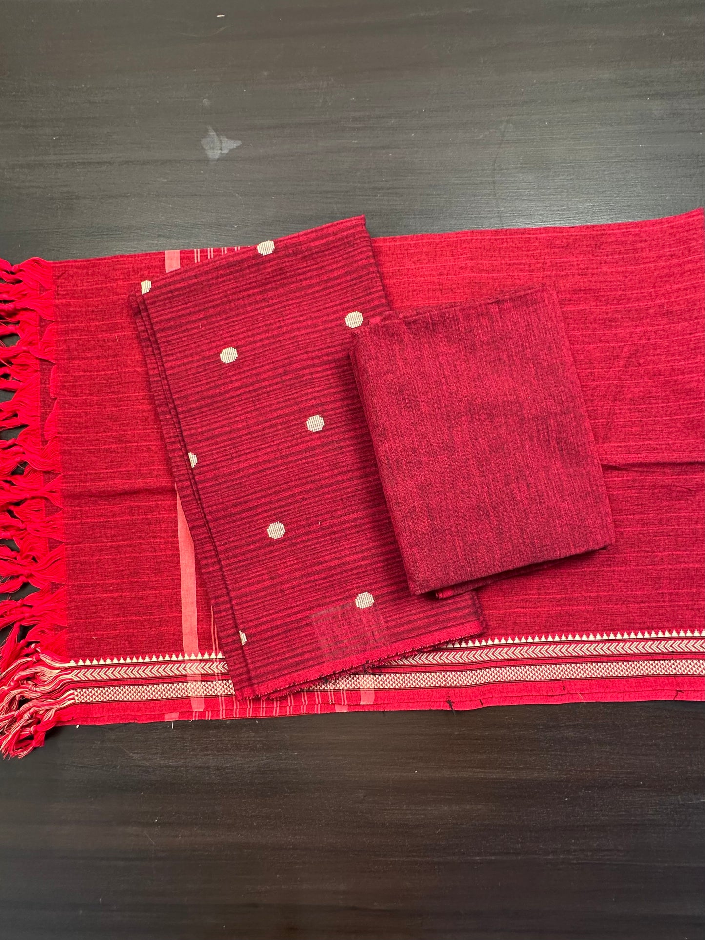 Maroon South Cotton Suit