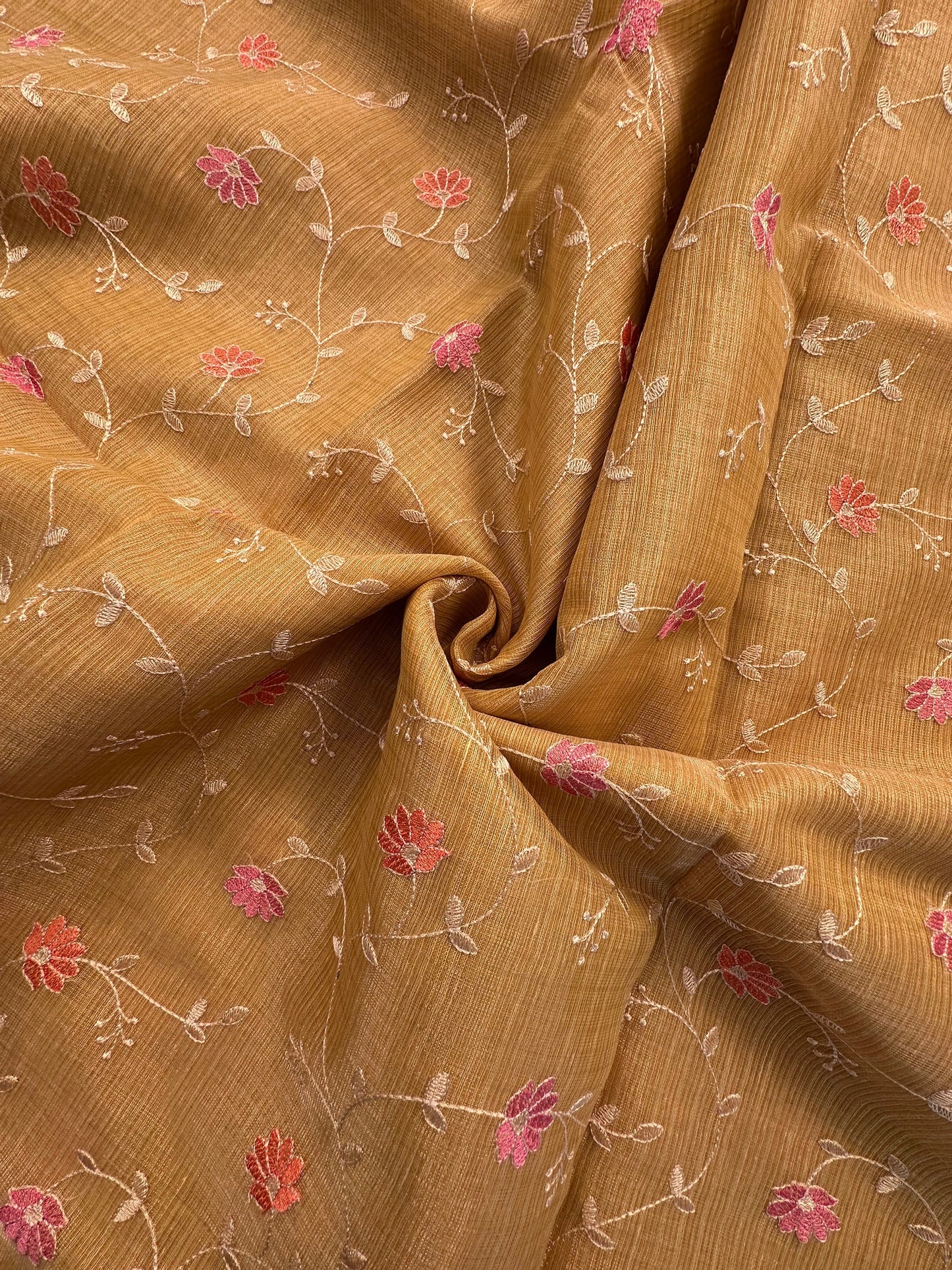 Mustard Fancy Tissue Saree