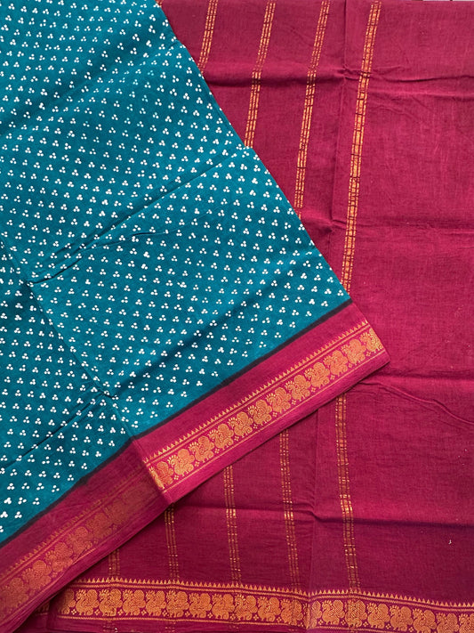 Rama Green Soongadi Cotton Saree
