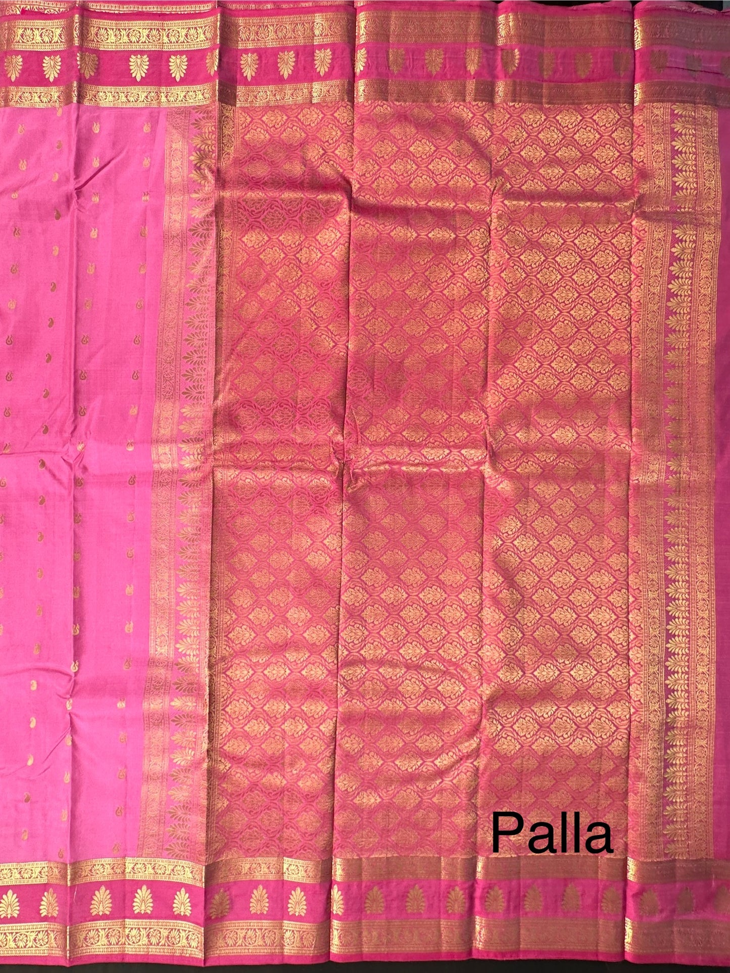Pink Pondicherry Handloom Pure Silk Saree