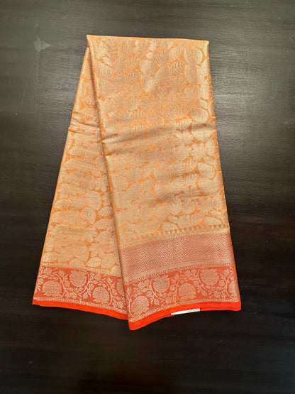 Peach-Orange Vartika Tissue Saree