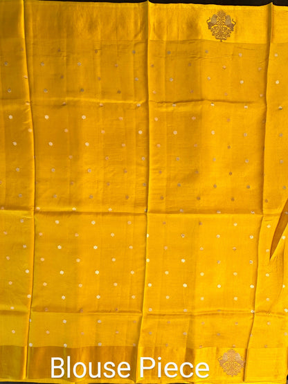 Olive Green Banarasi Satin Saree