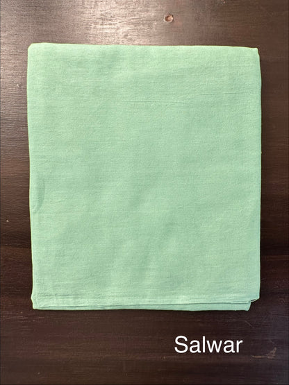 Sea Green Fancy Cotton 3-Piece Suit