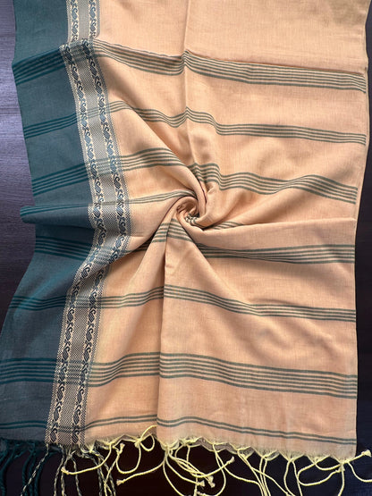 Yellow-Green Tripura Cotton Saree