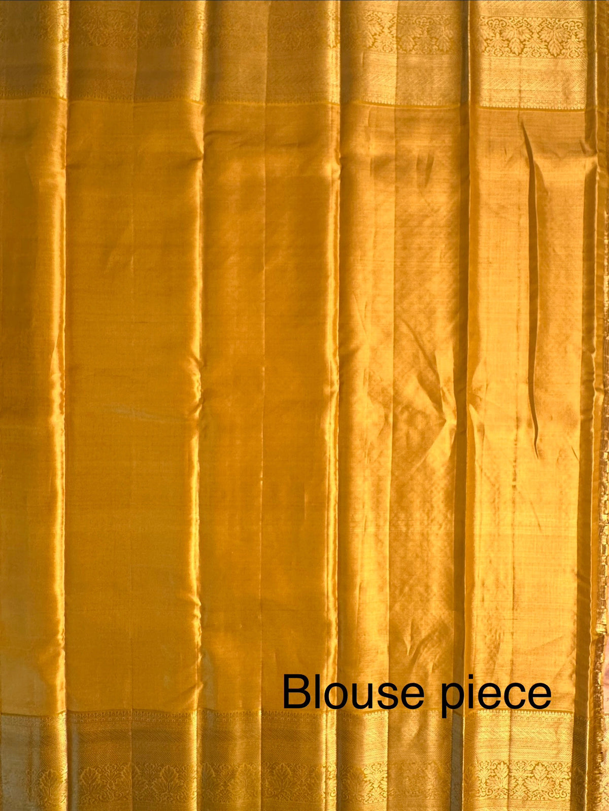 Golden -Mustard Handloom Kanjivaram Tissue Pure Silk Saree