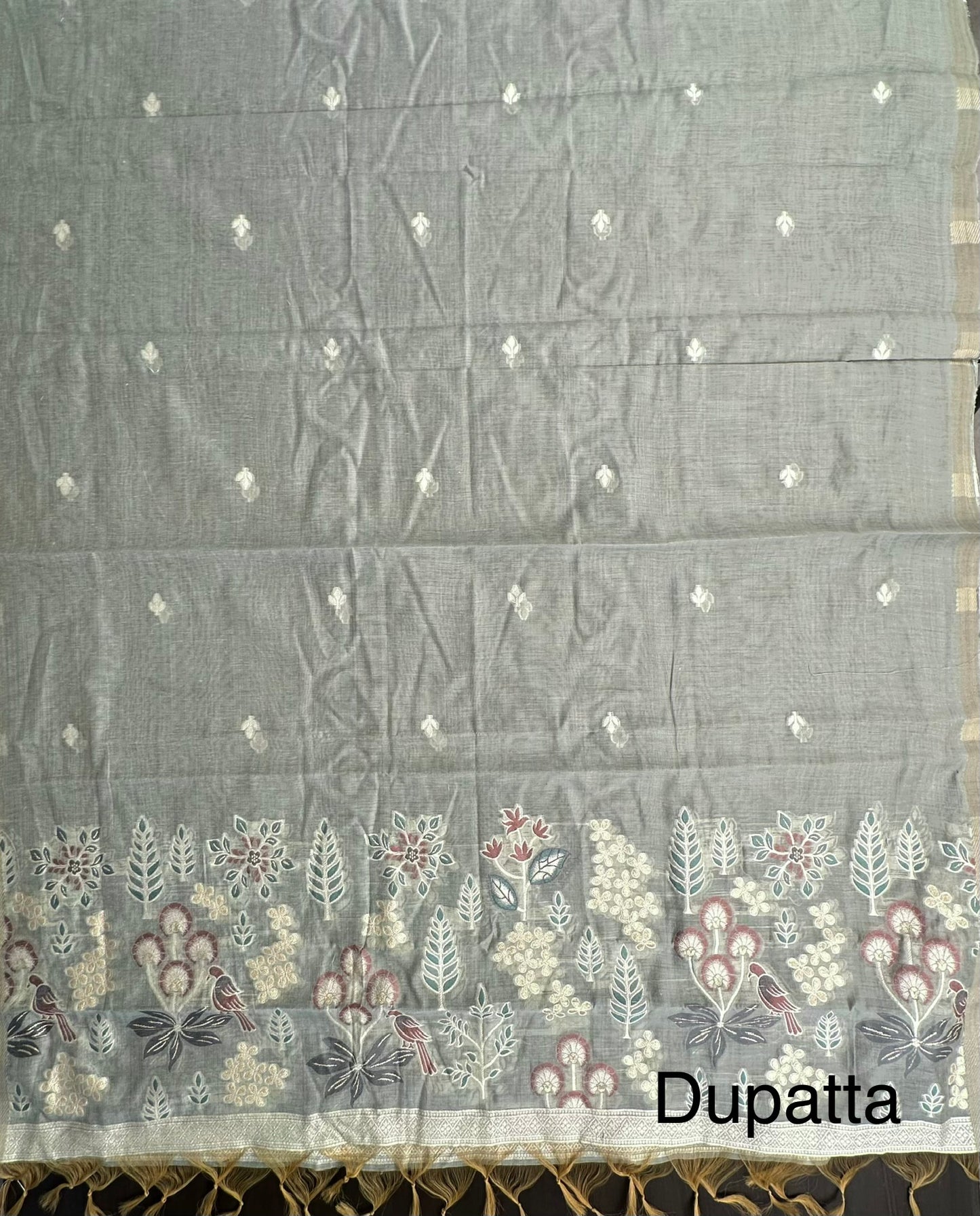 Pista Green Fancy Cotton 3-Piece Suit